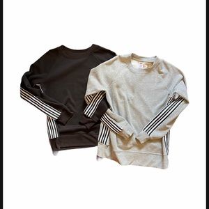 Avia Crew Neck Sweatshirt with Stripes 2 Pack NWT